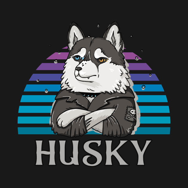 Cool Rocker Husky Dog Lover by Foxxy Merch