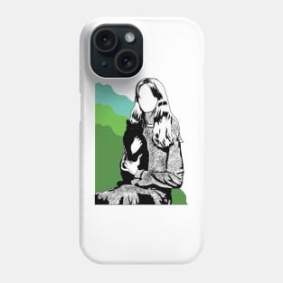 Girl and her cat Phone Case