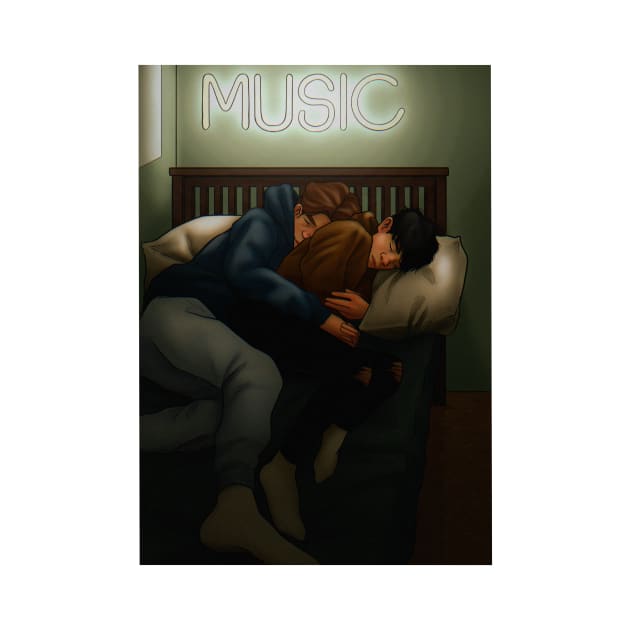 Nick and Charlie - Heartstopper - sleeping by daddymactinus