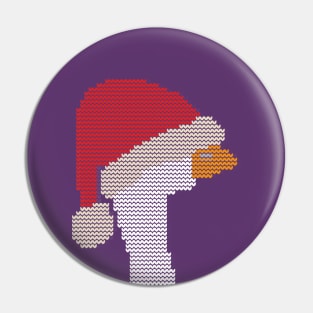 Christmas Sweater Goose in Santa Hat Pin