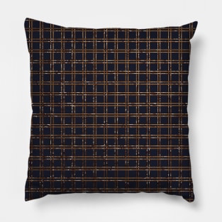 Navy blue mask golden grid pattern glamorous vintage abstract mask for men Pillow