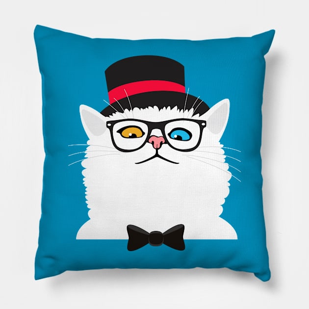 Top Hat Kitty Pillow by marcusmattingly