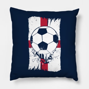 Vintage English Flag with Football // Retro England Soccer Pillow