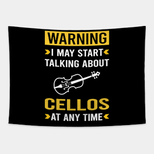 Warning Cello Cellist Tapestry