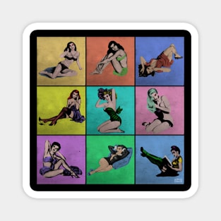 Pop Art Pin-Up Girls Magnet