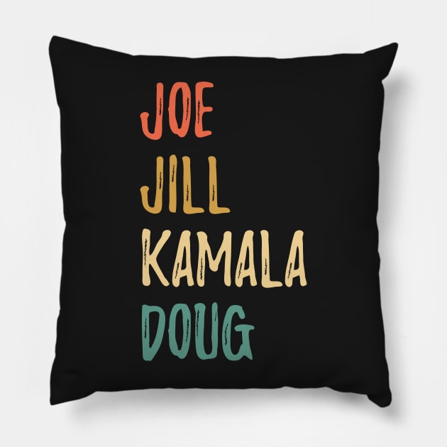 Joe Jill Kamala Doug - Joe Vintage funny 2020 Pillow by WassilArt