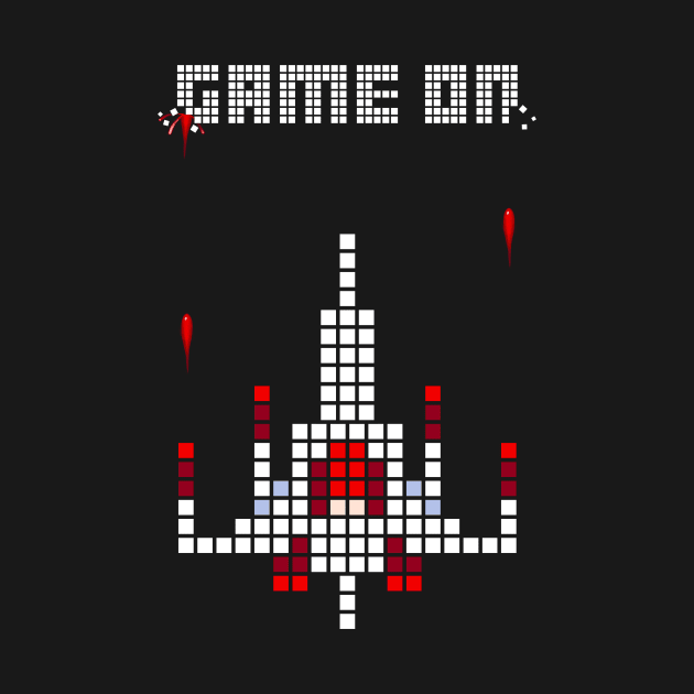 GAME ON - Space Ship - Pixel Art design by Jaxt designs