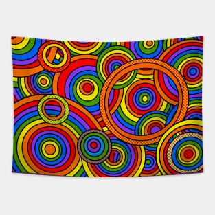 Colorful hippy Rainbow Love Art Tapestry