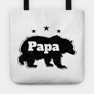 Mens Retro Fathers Day Papa Bear Stars Distressed Effect Tote