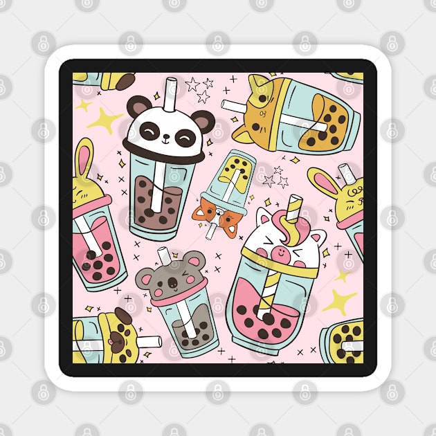 Kawaii Boba Tea Magnet by Milibella