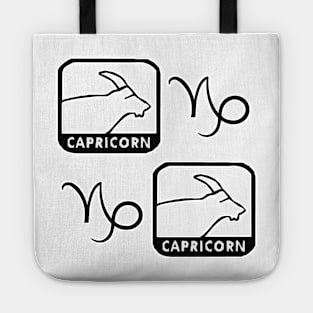 Capricorn Birth Sign - Black Tote