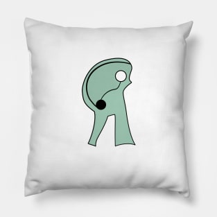 Ambiguous Alien-Like Figure For Interpretation Pillow