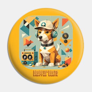 Hip Hop Hound: Retro Boombox Dog Pin