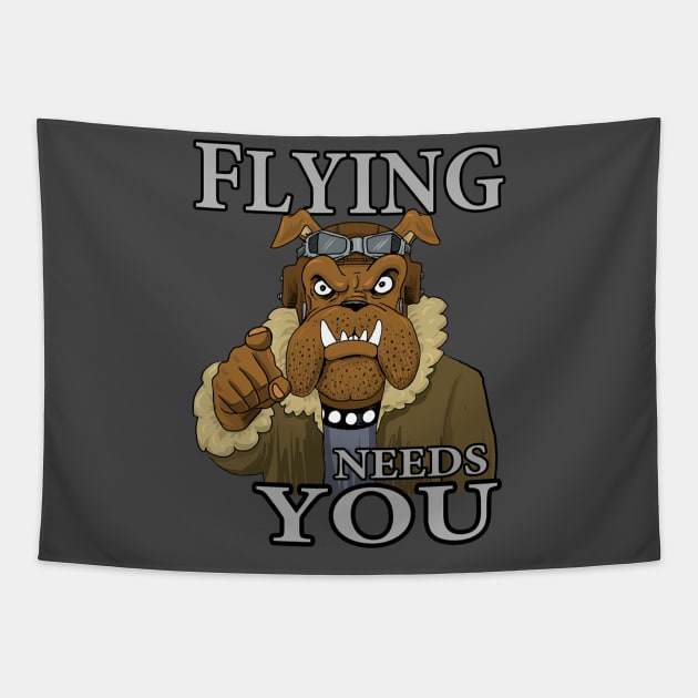 Flying School Design "Flying Need You" Tapestry by Funky Aviation
