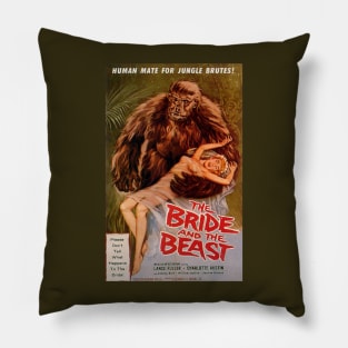 Classic Horror Movie Poster - The Bride and the Beast Pillow