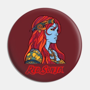 Red Sonja Graffiti Profile and Logo Pin