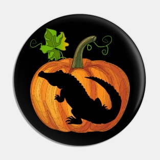 Crocodile in pumpkin Pin