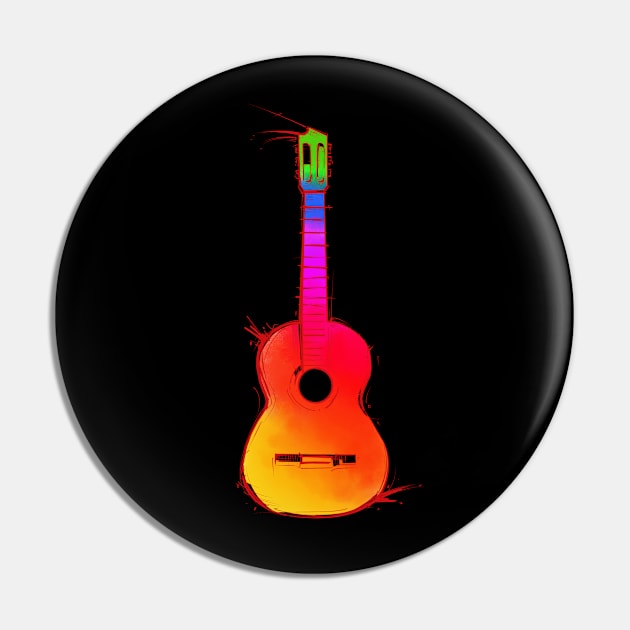 rainbow colored guitar Pin by weilertsen