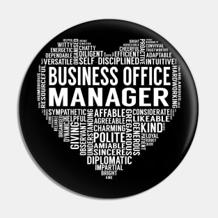 Business Office Manager Heart Pin