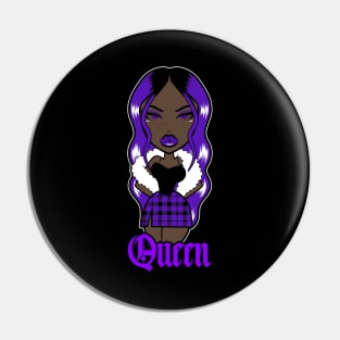 Queen Doll girl Purple-Out heart v3.6 Pin