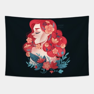 Redhead Spring girl Tapestry