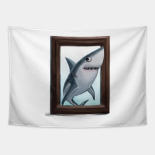 Cute Shark Drawing Tapestry