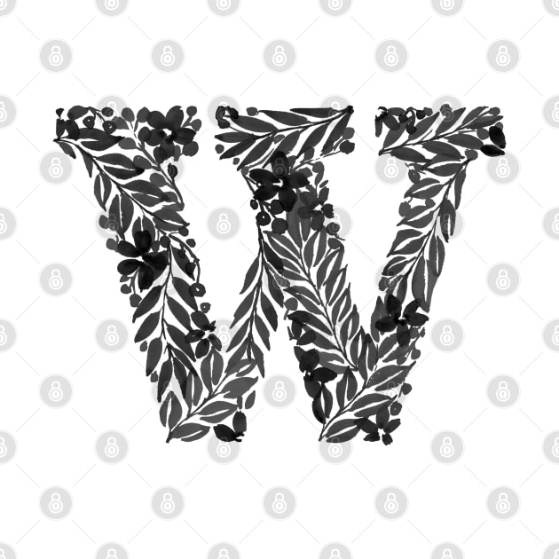 Monogram "W" in black by racheldwilliams