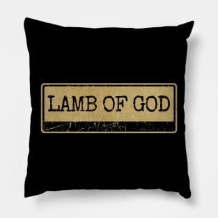 Aliska text black retro - LAMB OF GOD Pillow