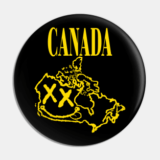 Grunge Heads Canada Happy Smiling 90's style Grunge Face Pin