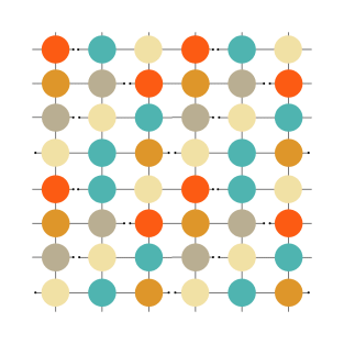 Colorful Circles On A Grid Mid Century Pattern T-Shirt