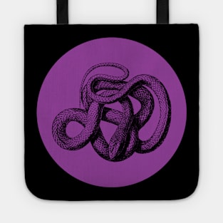 Halloween Snake, Portents, Omens, Signs, and Fortunes - Purple and Black Style Tote