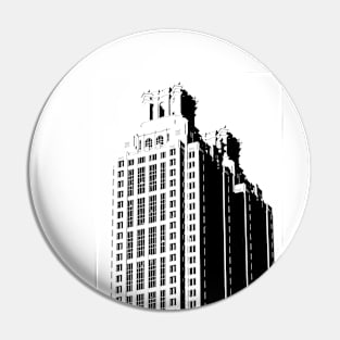 Black and White Buildings Pin