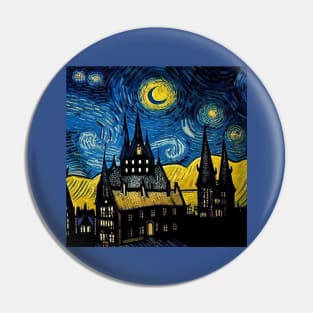 Starry Night Wizarding School Van Gogh Pin