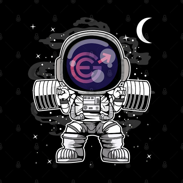 Astronaut Lifting Evergrow EGC Coin To The Moon Crypto Token Cryptocurrency Blockchain Wallet Birthday Gift For Men Women Kids by Thingking About