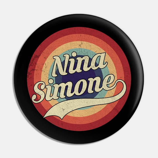 Nina Simone - Retro Circle Vintage Pin by Creerarscable