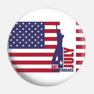 4th of july celebration as independence day with American flag, stars and stripes Pin