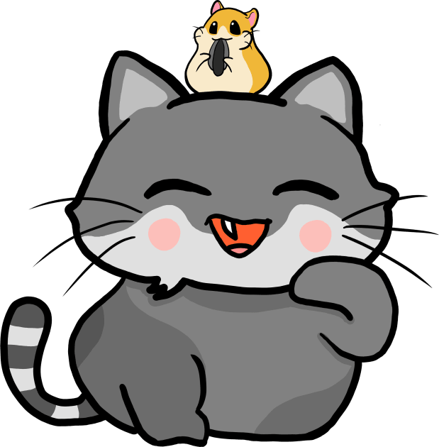 Cat and Hamster Kids T-Shirt by yuki123541