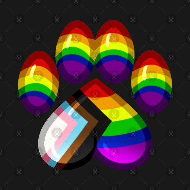 LGBTQ+ Pride Heart Paws - Progress Flag by leashonlife