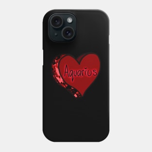 Aquarius Red Garnet Love Heart Phone Case