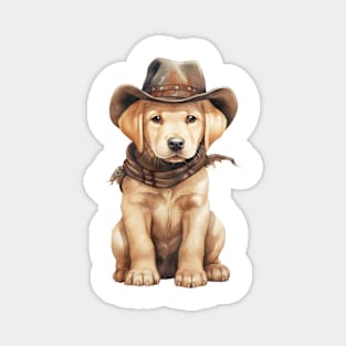 Cowboy Labrador Retriever Dog Magnet