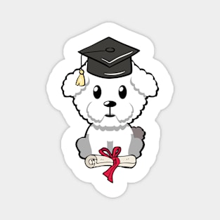 Cute furry dog is a graduate Magnet