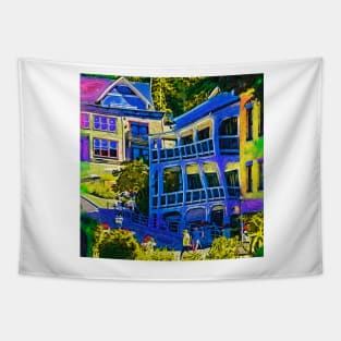 Roche Harbor Street Scene Tapestry