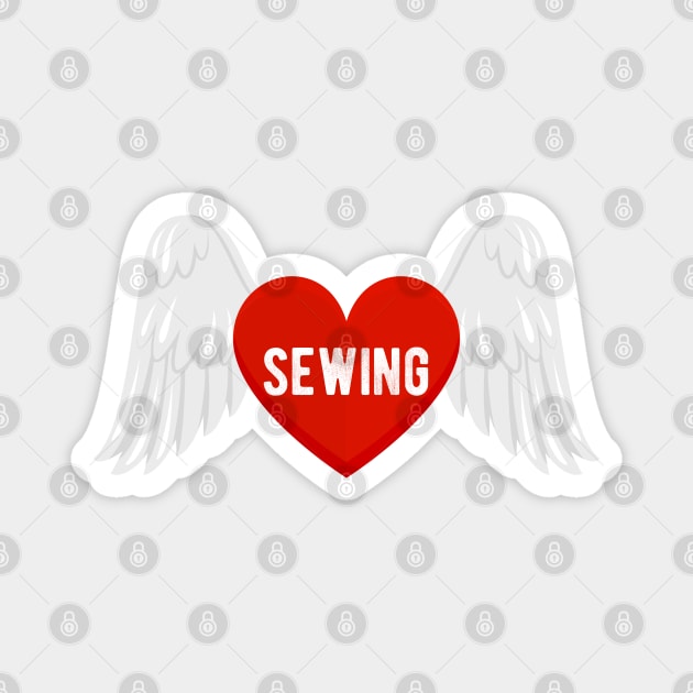 I Love Sewing Magnet by Eric Okore