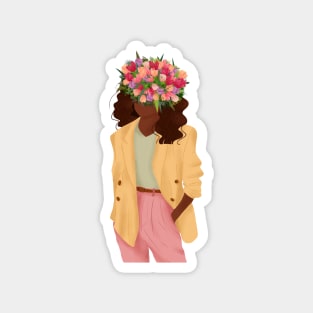 Tulip Girl Illustration 2 Magnet