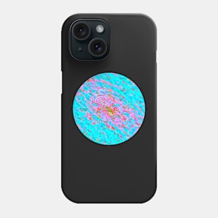 Abstract Fractal Wave Spiral Galaxy Turquoise Blue Pink marbled Pattern Swirl Natural Flow Phone Case