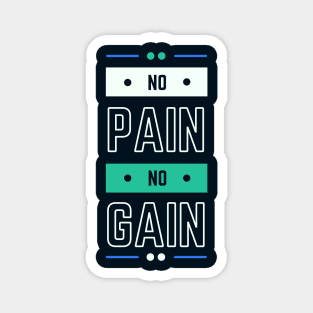 No Pain No Gain Modern Typography Magnet