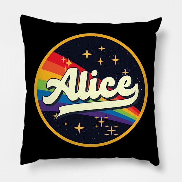 Alice // Rainbow In Space Vintage Style Pillow by LMW Art