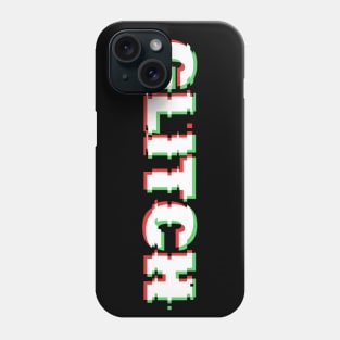 Sideways Glitched Text Phone Case