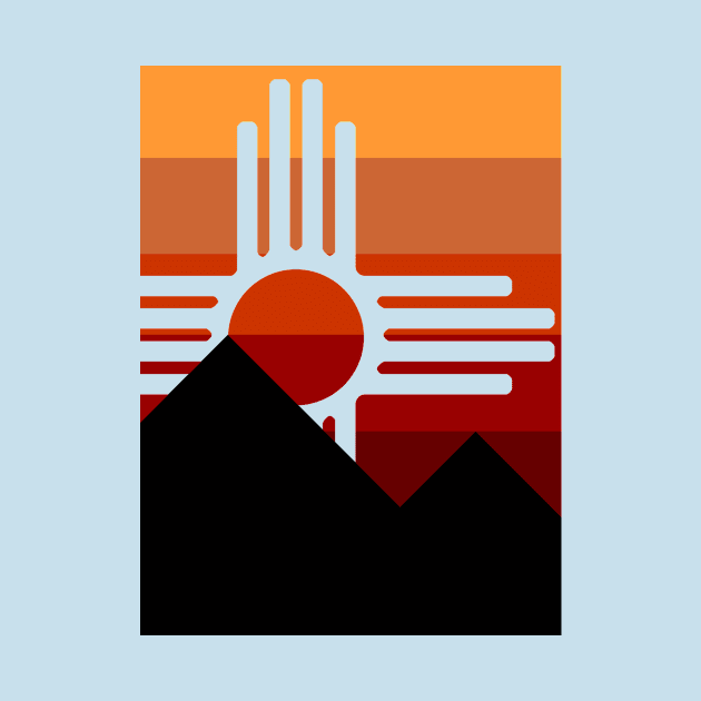 minimalist zia mountain sunset by pholange