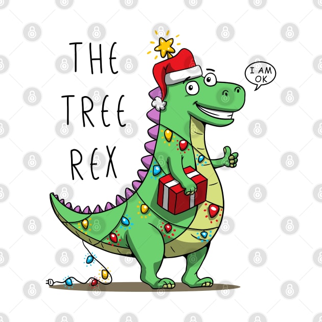 The Tree Rex - Christmas Kids Dinosaur - Funny & Cute - Xmas Pet Dino by displace_design